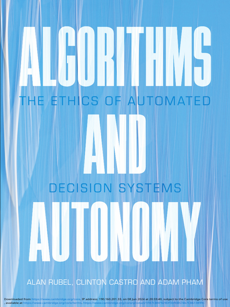 Algorithms and Autonomy | PDF | Recidivism | Equal Protection Clause