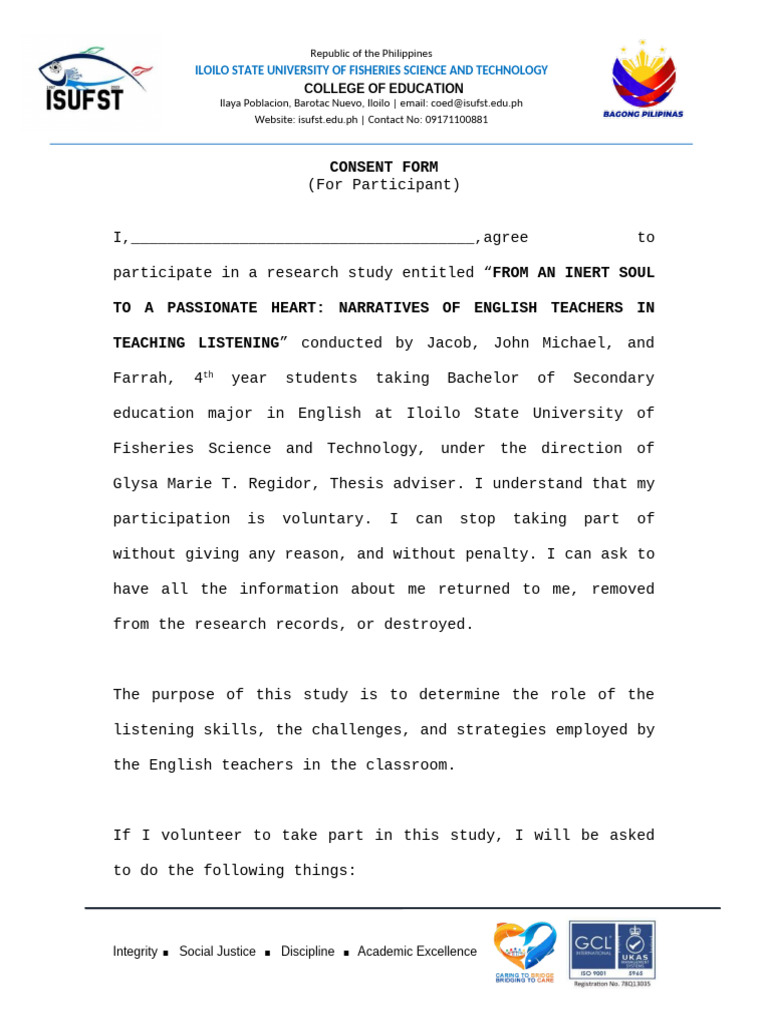 Consent Form for Research Participation | PDF | Learning