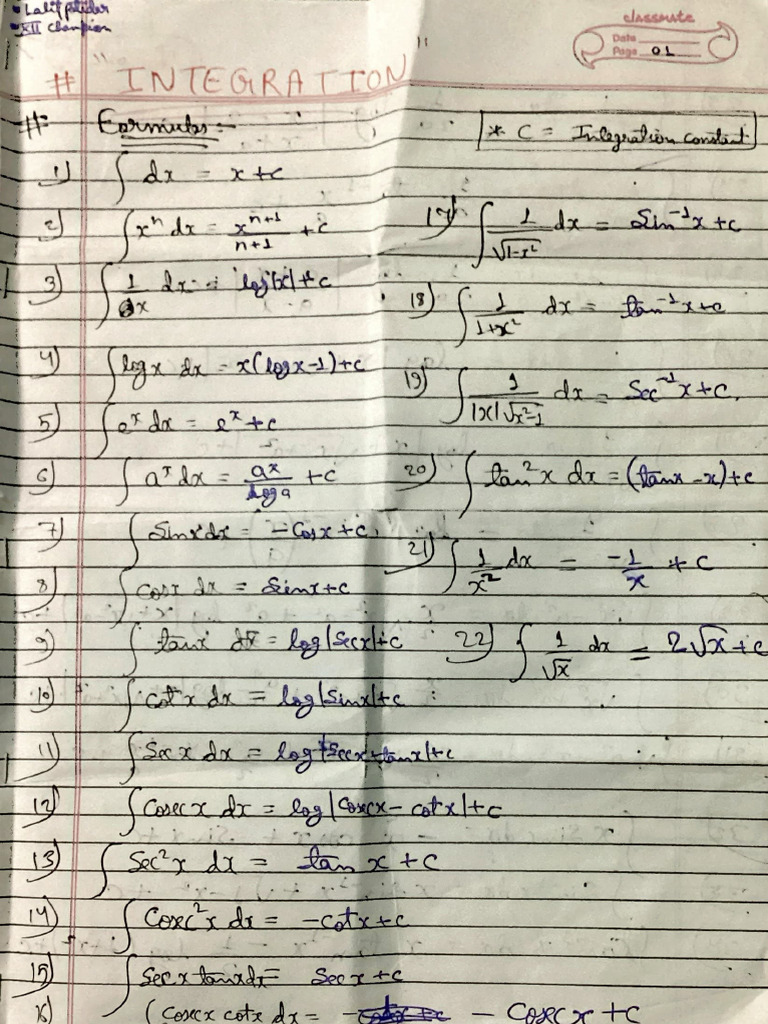 Indefinite Integration Pdf