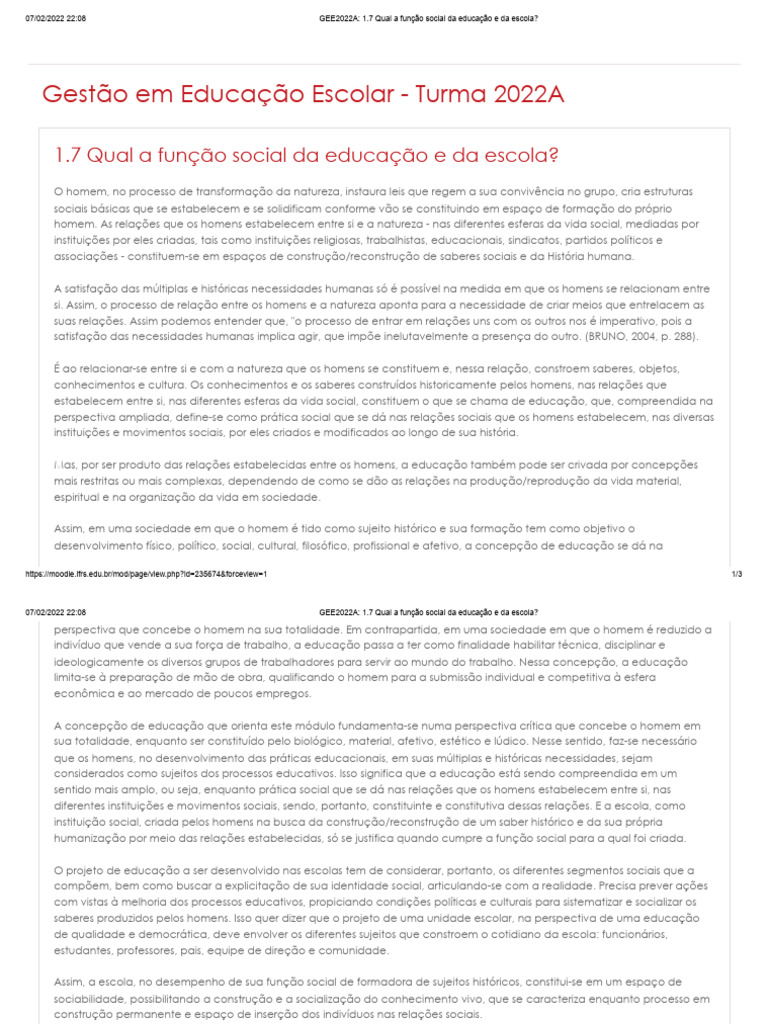 Função Social da Educação e Escola | PDF | Sociologia | Sociedade
