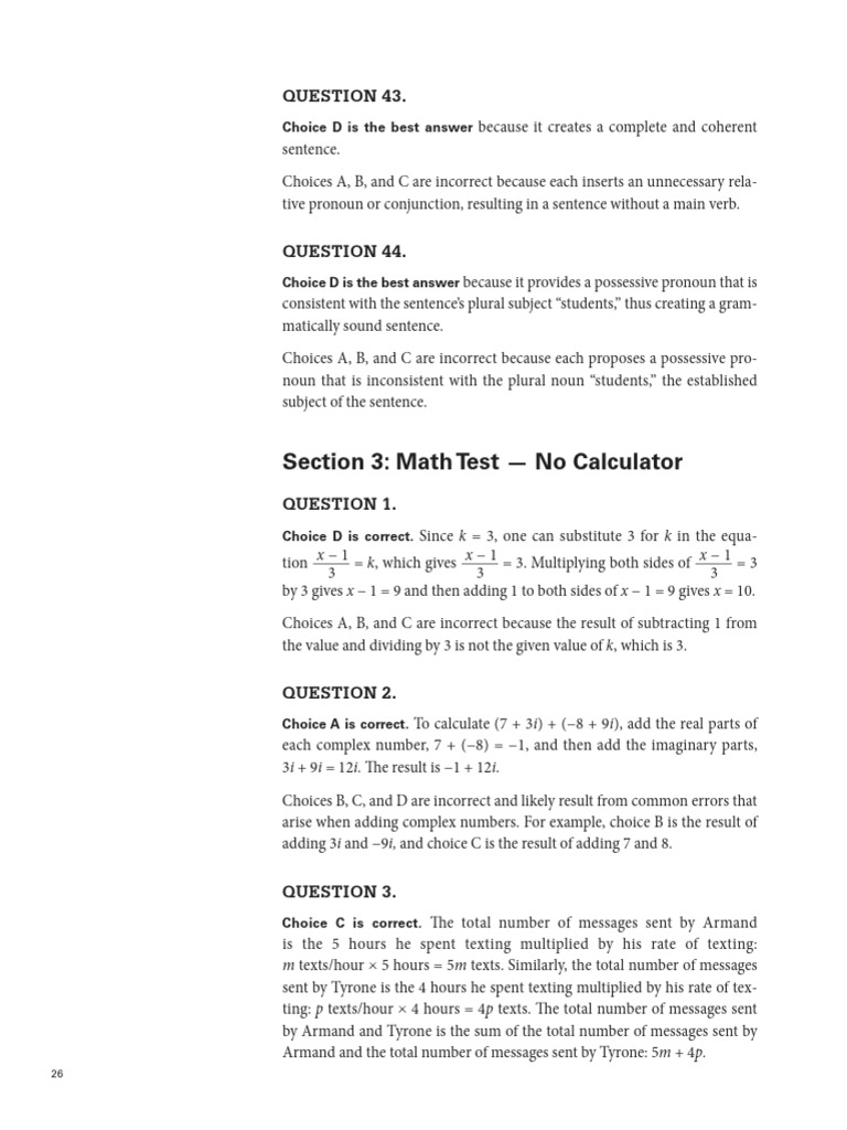 SAT PRACTICE TEST 2 ANSWERS - Removed | PDF | Mathematics | Elementary ...