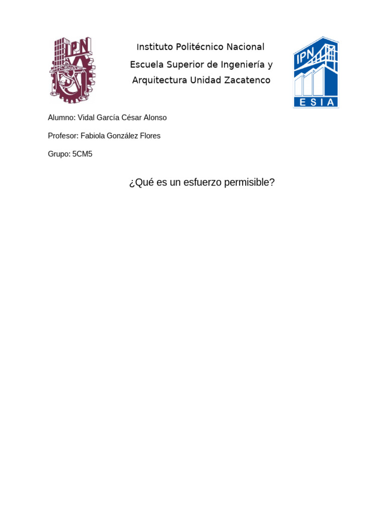 Vgca-Esfuerzo Permisible | PDF