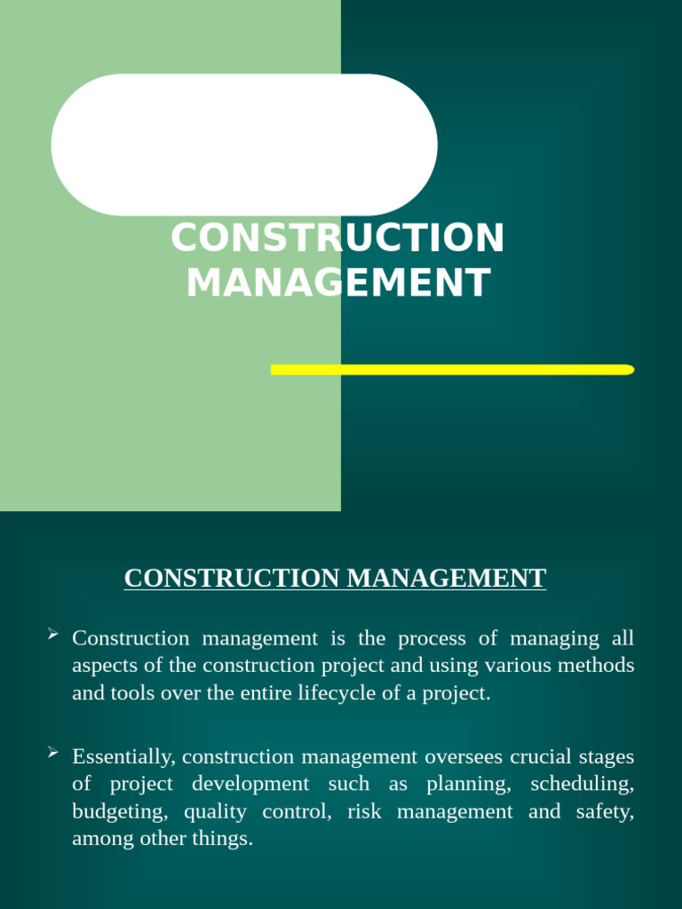 Construction Management Essentials Guide | PDF | Risk | Foundation ...