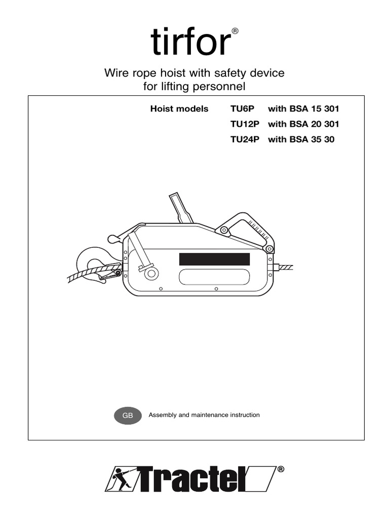 Tirfor Manual Tu6p-Tu12p-Tu24p | PDF | Rope | Anchor