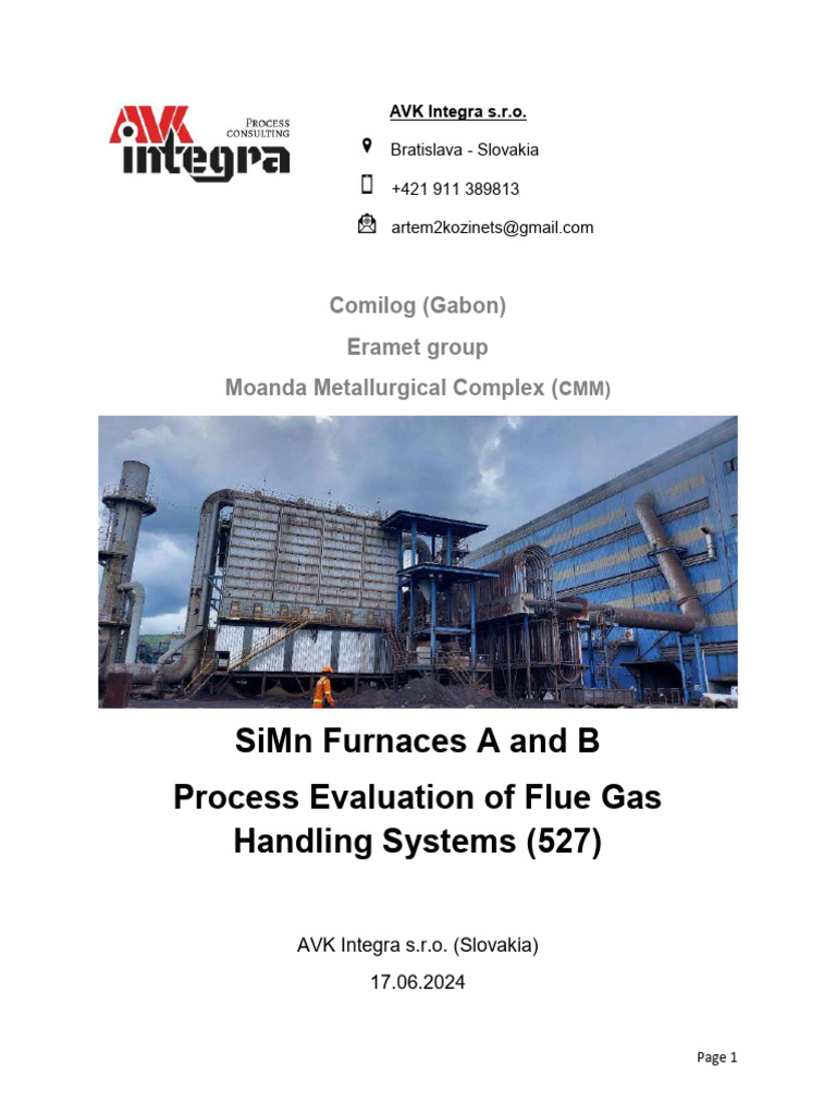 SiMn Furnace Flue Gas Evaluation Report | PDF | Duct (Flow) | Chimney