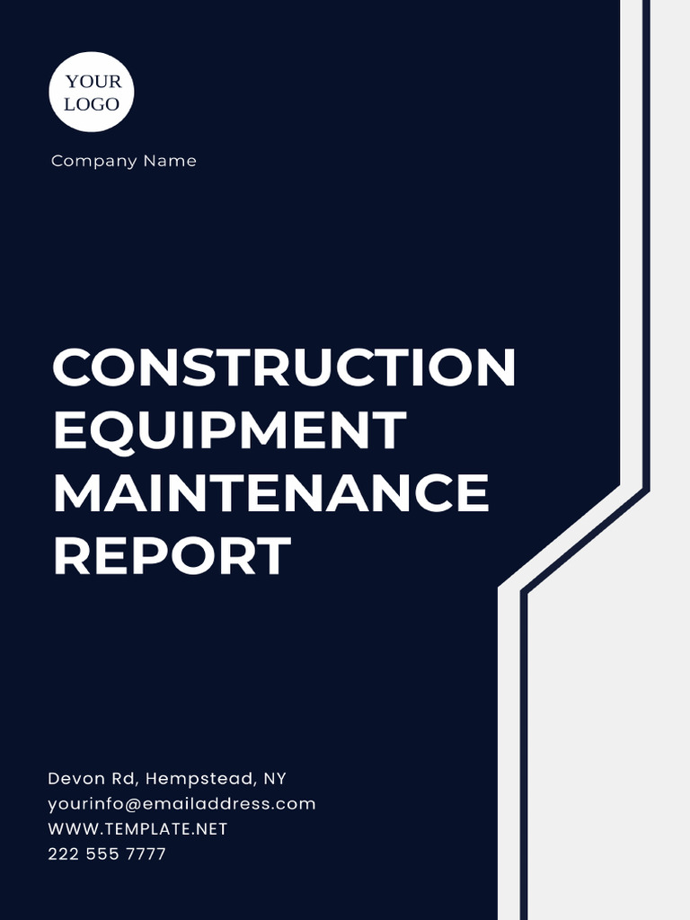 Construction Equipment Maintenance Report Template | PDF