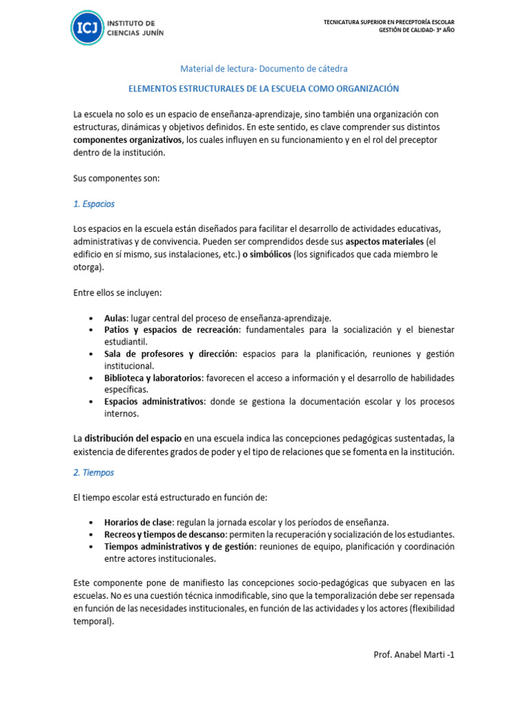Estructura y Función de la Escuela | PDF | Escuelas | Enseñando