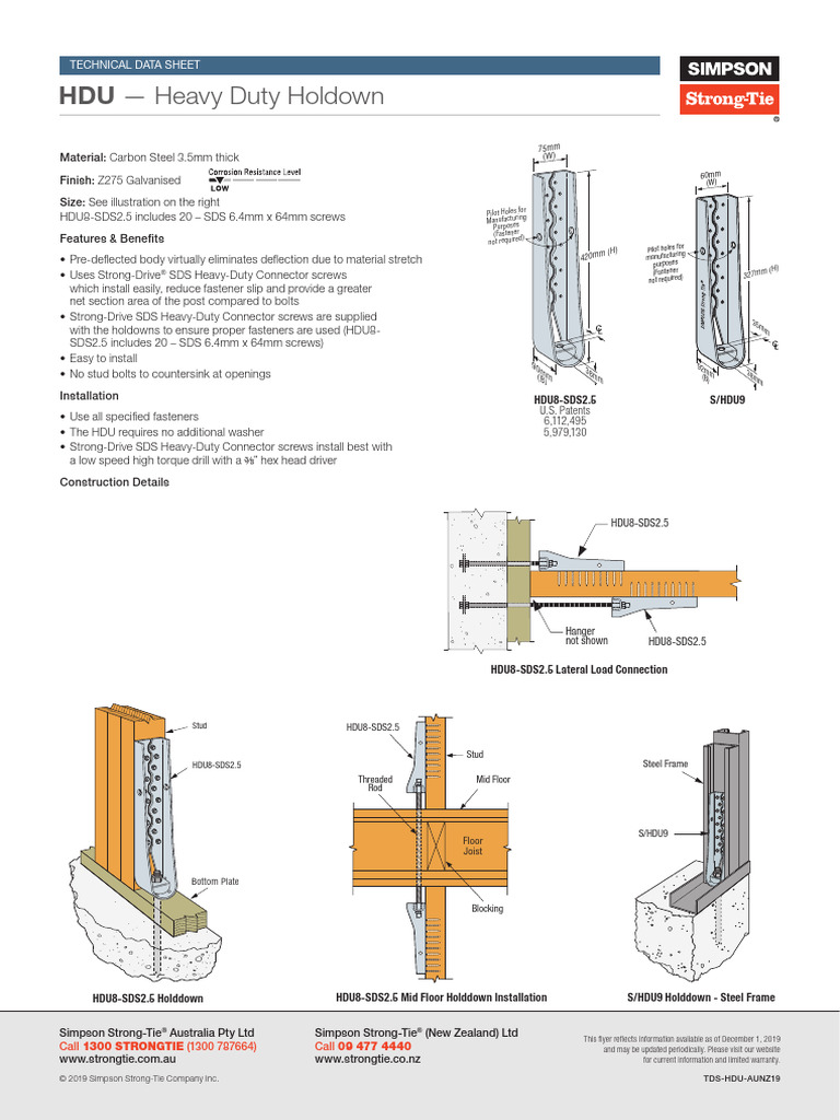 Technical Data Sheet_HDU | PDF | Screw | Mechanical Engineering