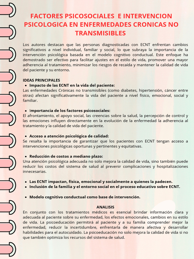 Intervención Psicológica en ECNT y Somatización | PDF | Salud mental ...