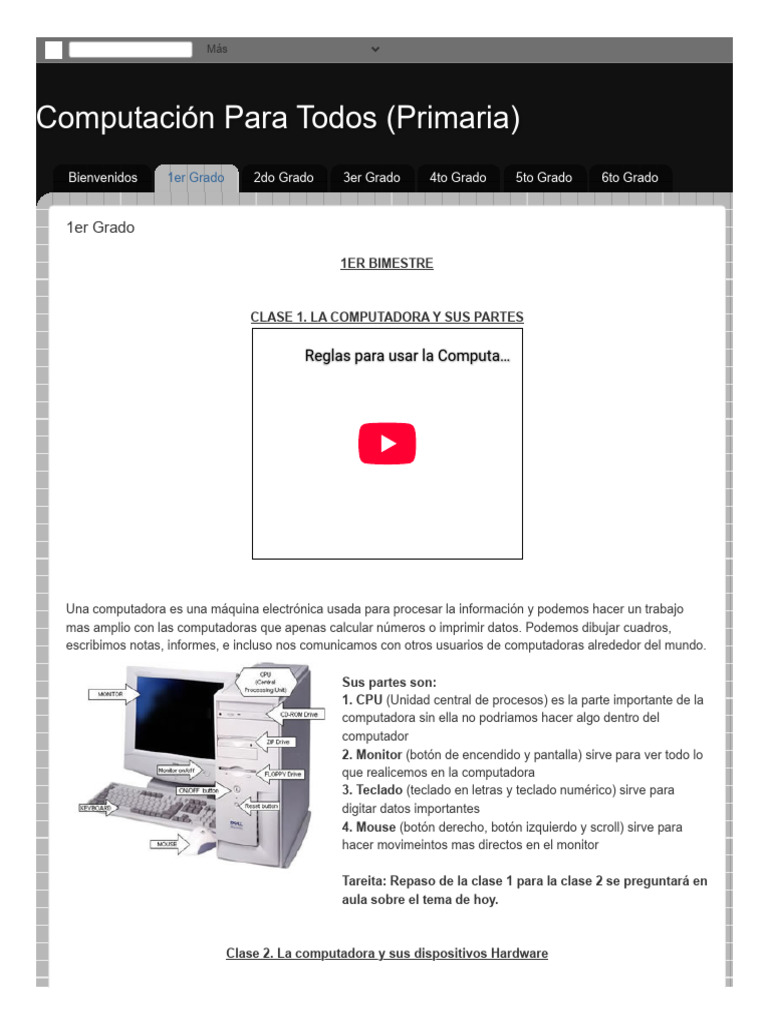 Partes de la Computadora para Niños | PDF | Ventana (informática ...