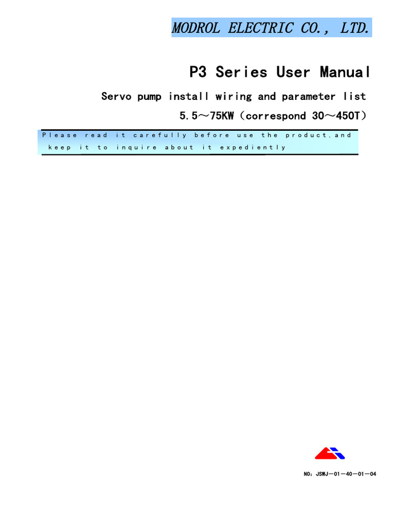 P3 Series Servo Drive User Manual | PDF | Pump | Electric Motor