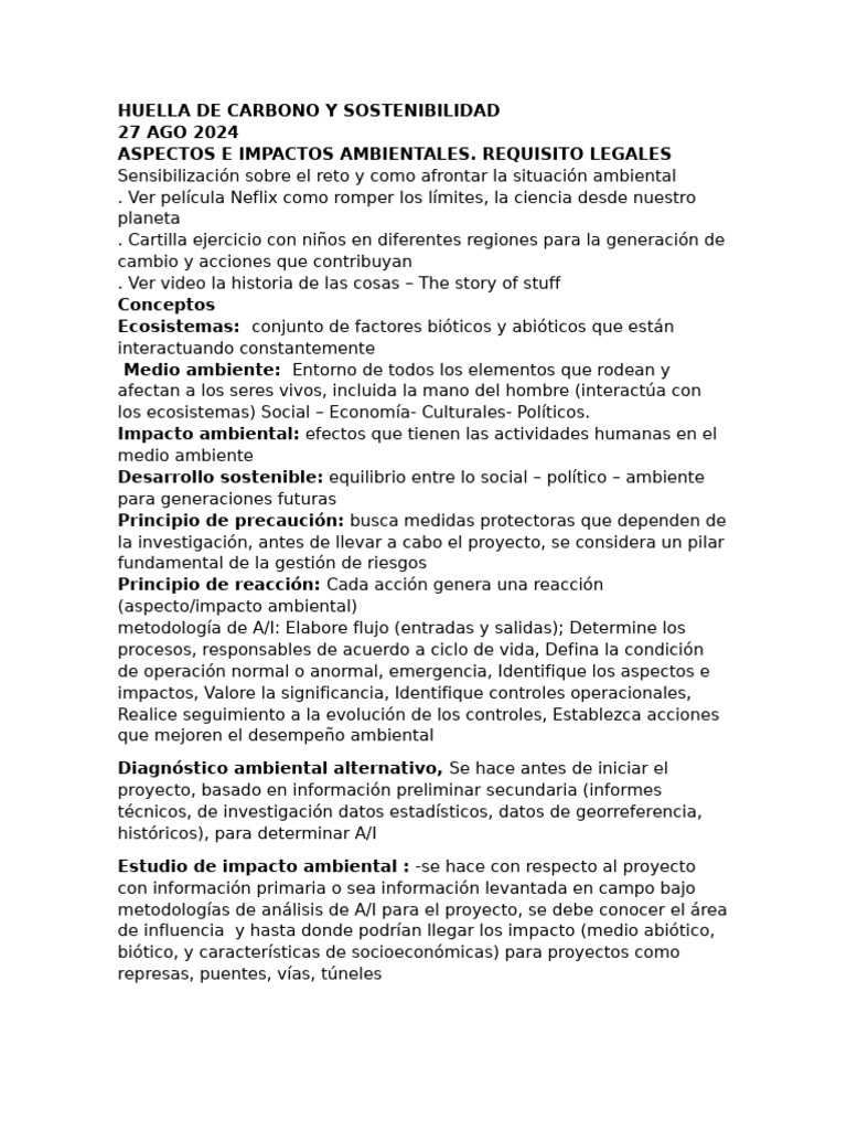 Huella de Carbono y Sostenibilidad Ambiental | PDF | Entorno natural ...