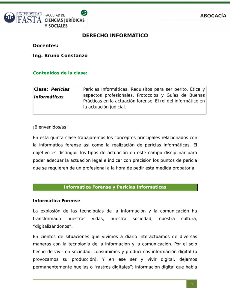 Pericias Informáticas en Derecho | PDF | Informática forense | Informática