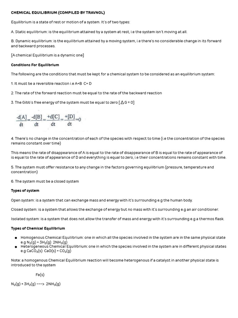 Chemical Equilibrium Notes_20240825_185603_0000 | PDF | Chemical ...