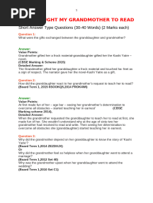 How I taught my grandmother to read-extra questions