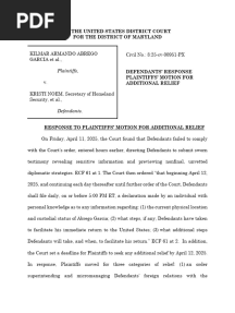 DOJ Response to Show Cause Request