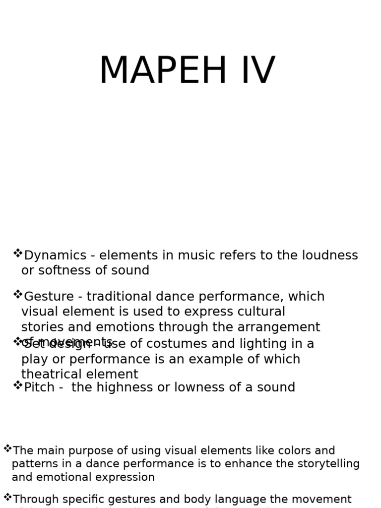 Elements of Music and Dance in MAPEH IV | PDF
