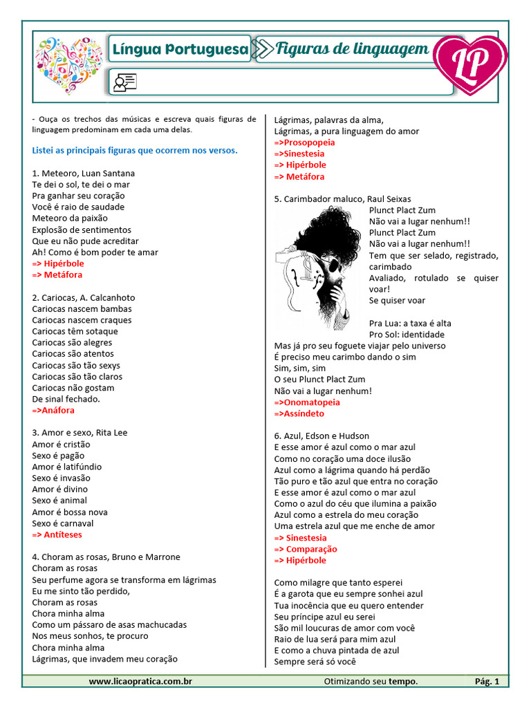 Figuras de Linguagem em Músicas Brasileiras | PDF | Amor