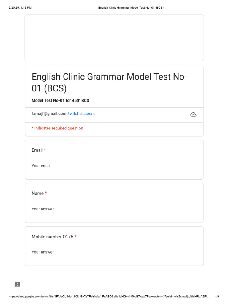 BCS English Grammar Model Test 01 | PDF | Adverb | Languages