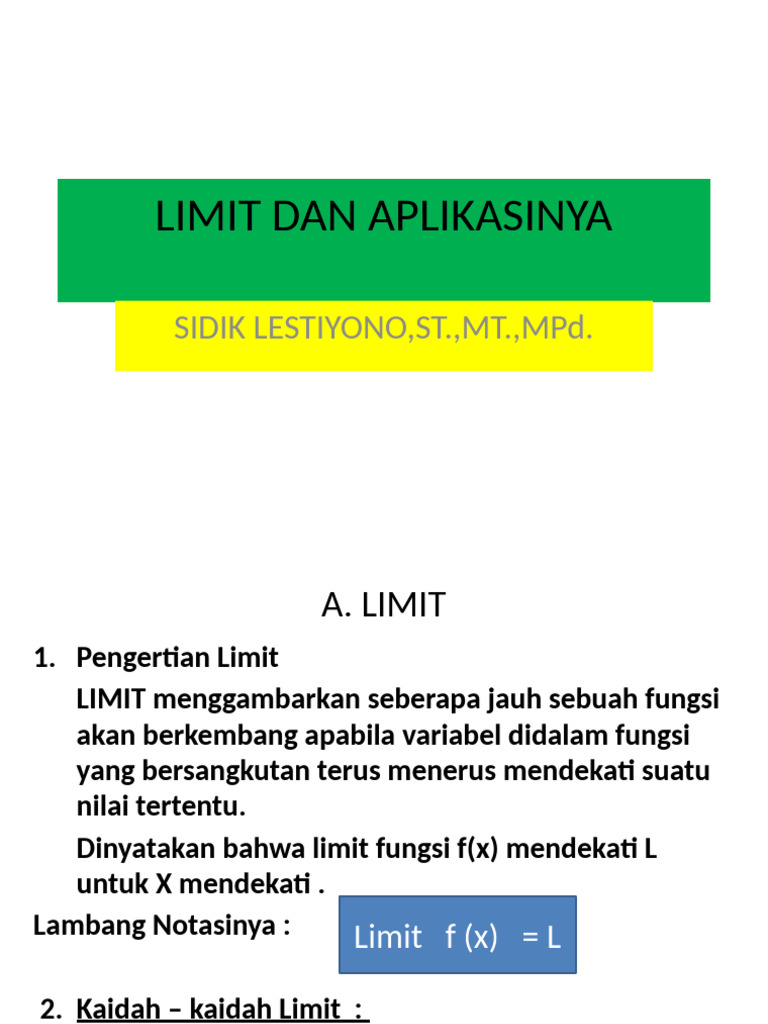 A.limit Dan Aplikasinya | PDF
