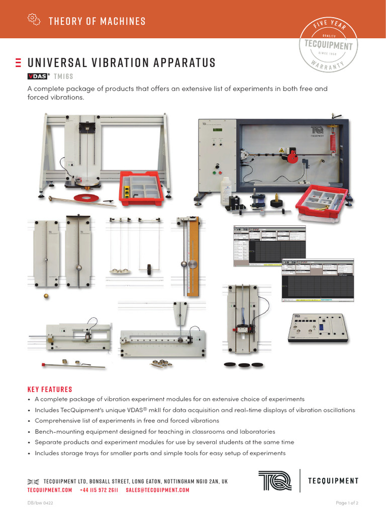 TM16s Universal Vibration Datasheet | PDF | Mechanical Engineering ...