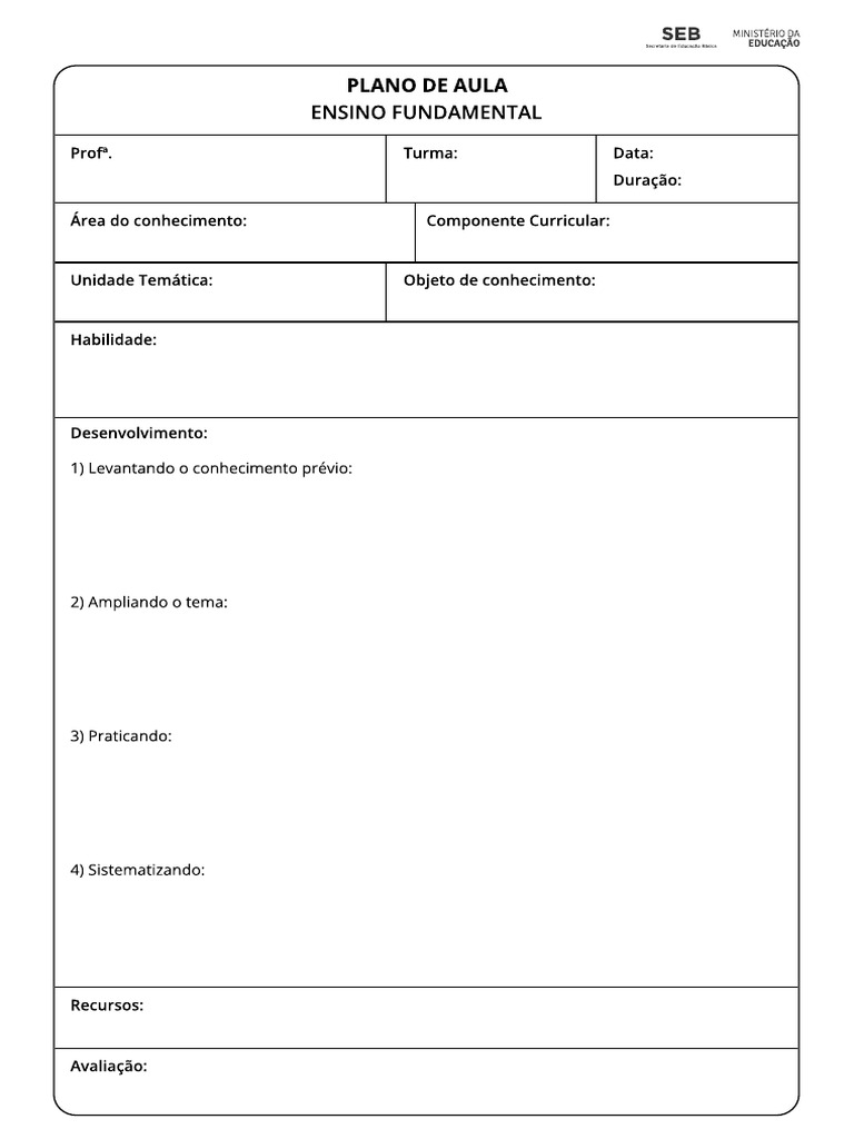 Plano de Aula para Ensino Fundamental | PDF