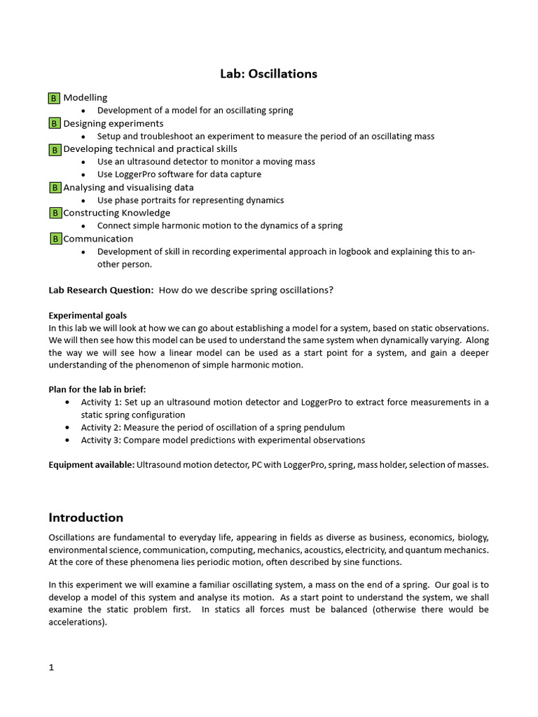 2025_S1_SpringFever_Oscillations | PDF | Oscillation | Force