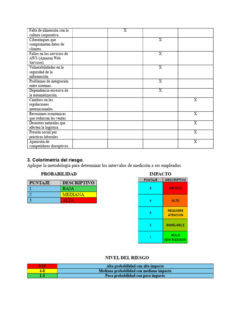 Amazon Matriz de Riesgos | PDF | Logística | Servicios web de Amazon
