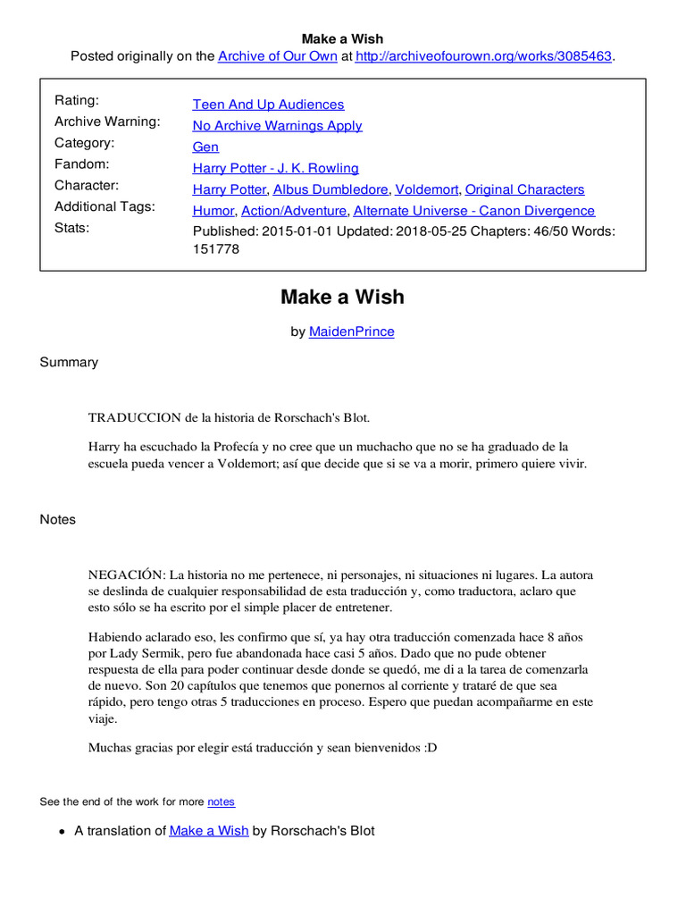 Make A Wish | PDF | Harry Potter