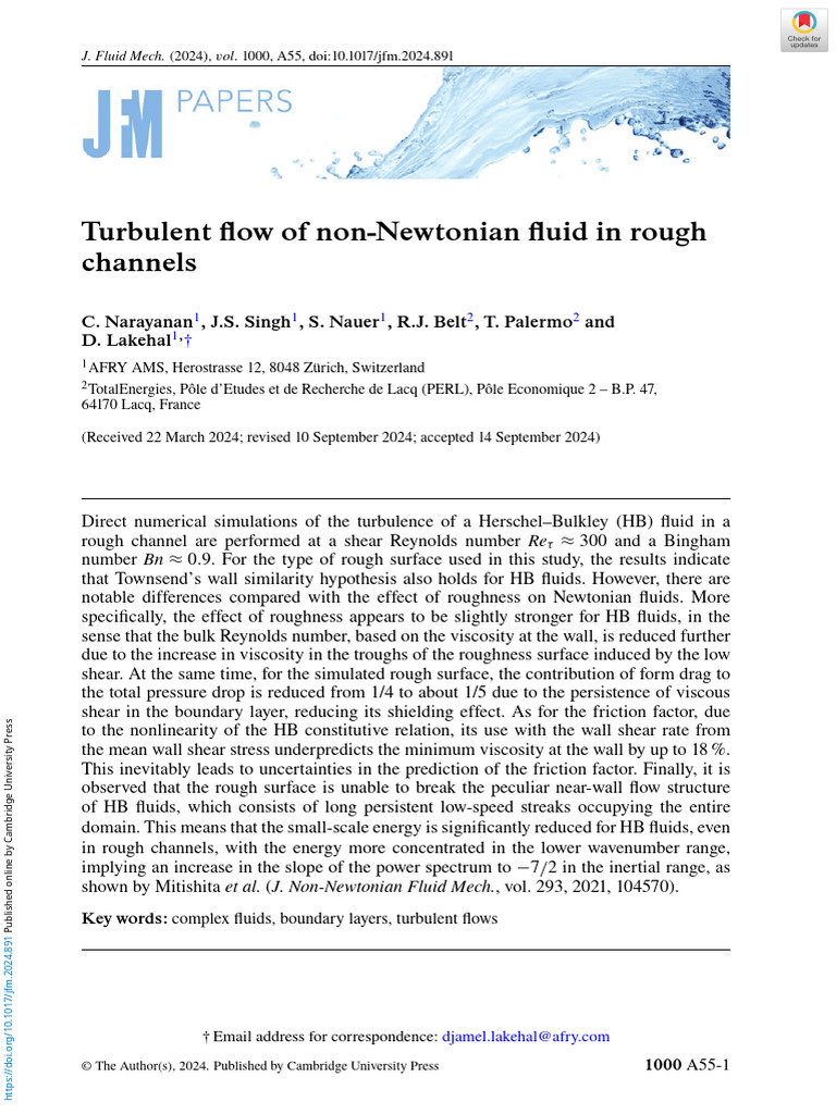 Turbulent Flow of Non Newtonian Fluid in Rough Channels | PDF ...
