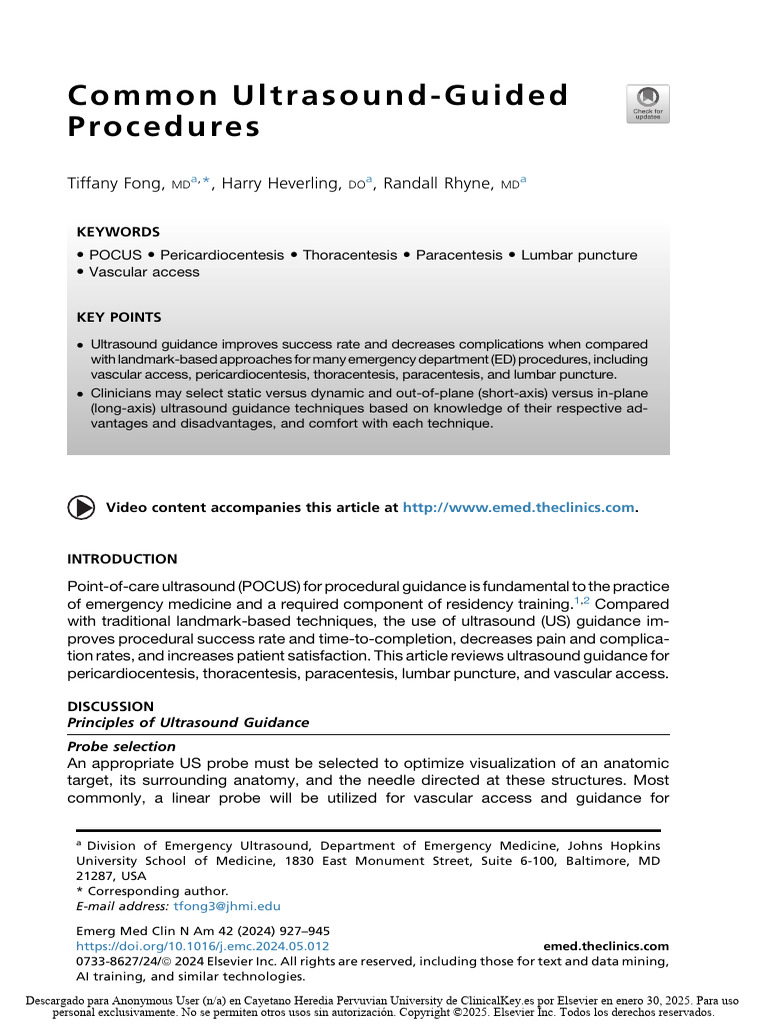 Common Ultrasound-Guided Procedures | PDF | Thorax (Human Anatomy ...