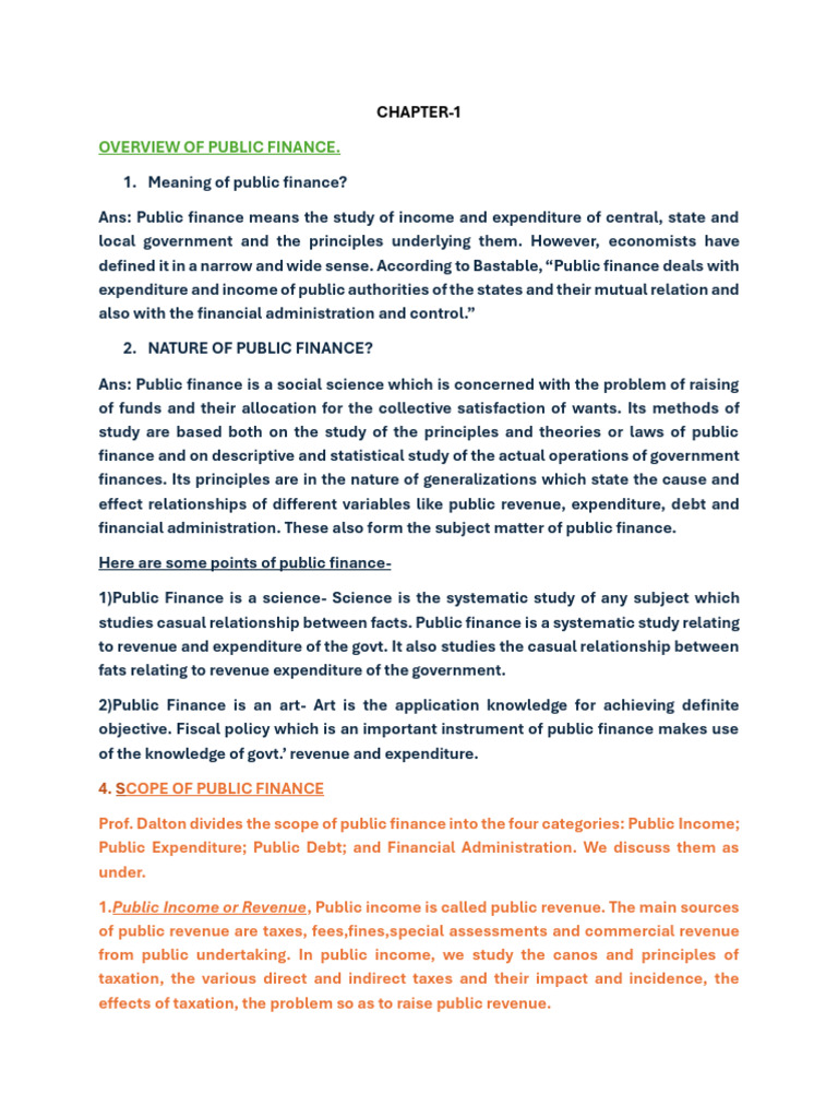 Public Finance (An Overview) | PDF | Public Finance | Taxes