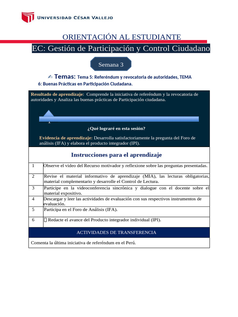 Orientación Al Estudiante GPCC s3 | PDF