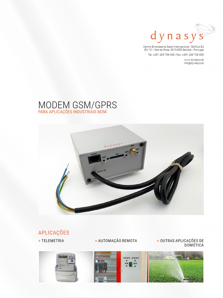Modem GSM/GPRS para Aplicações M2M | PDF | GSM | Telecomunicações