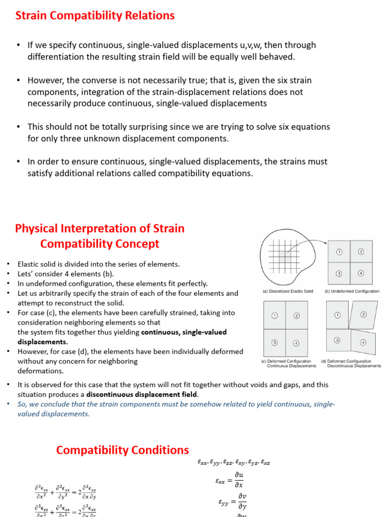 Strain Compatibility Relations Explained | PDF | Mechanics | Classical ...