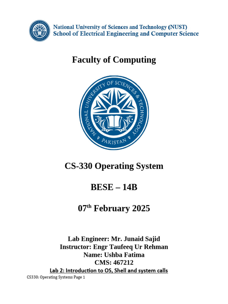 OS Lab: Shell Commands & System Calls | PDF | Computer File | Text File