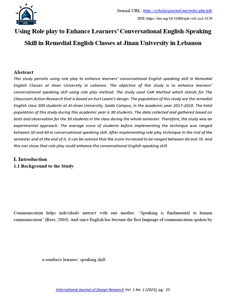 Role Play Enhances English Speaking Skills | PDF | Fluency | Learning