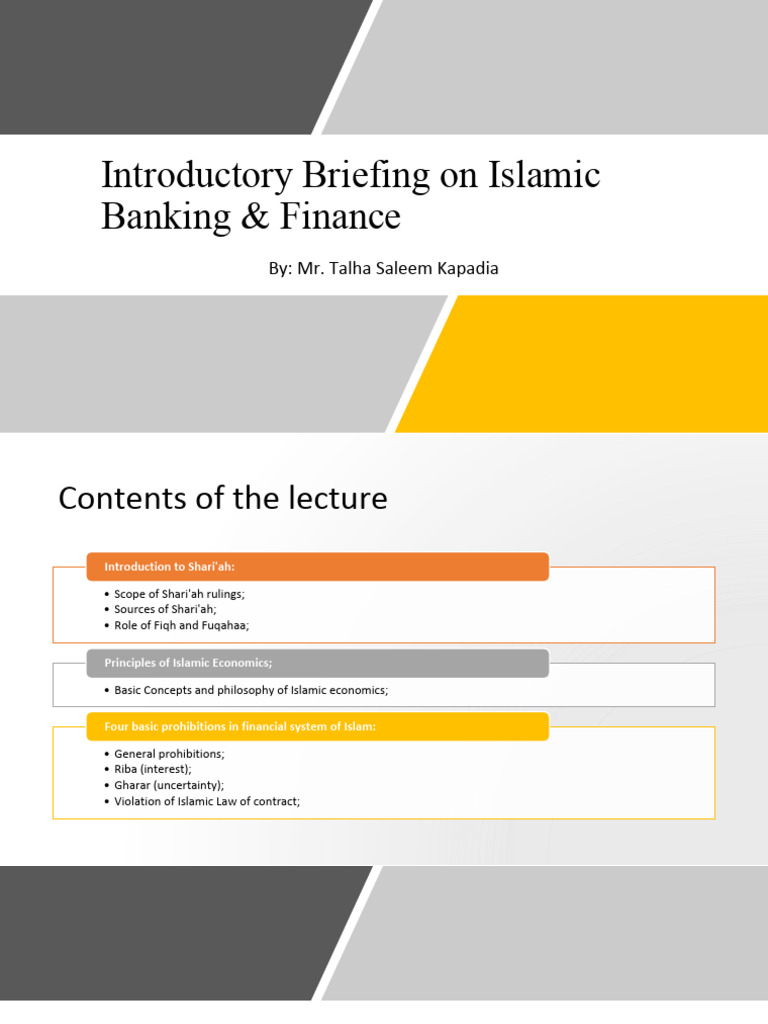 Introductry Briefing On Islamic Banking & Finance | PDF | Islamic ...