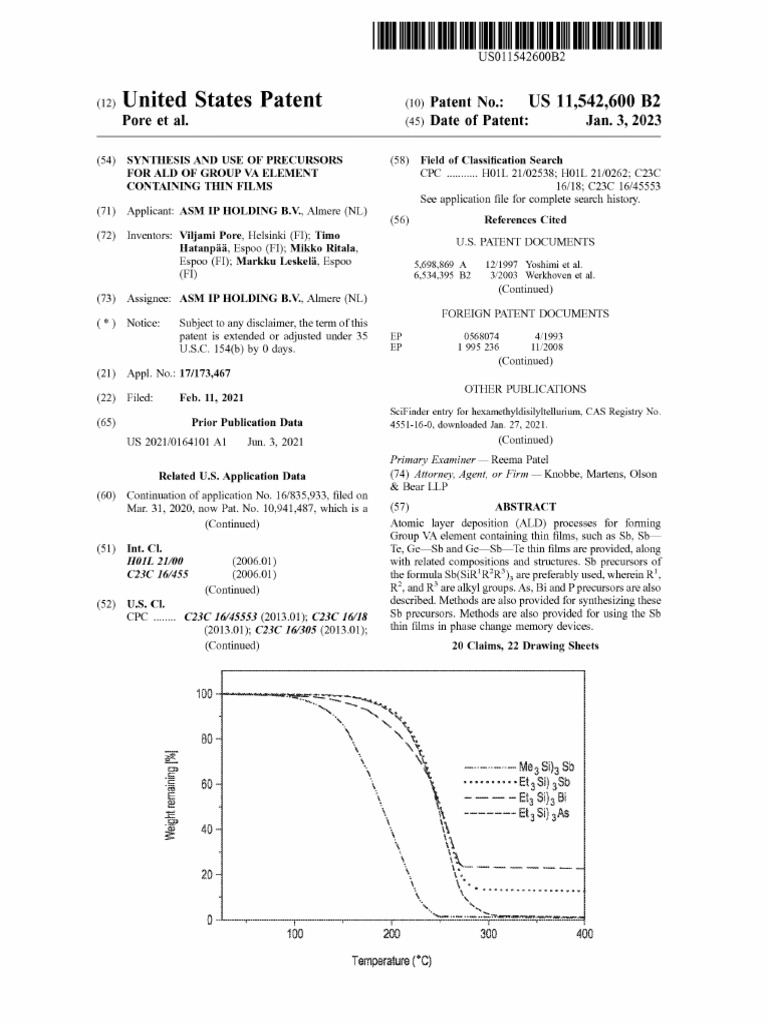 ALD Precursors for Group VA Thin Films | PDF | Thin Film | Chemical ...