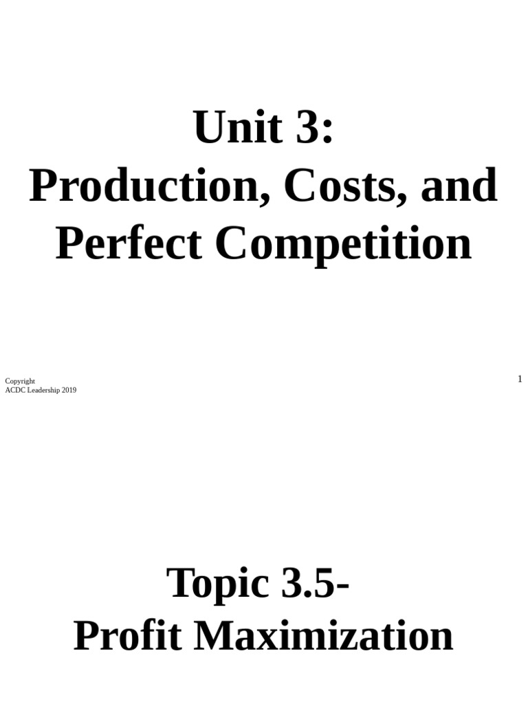 Micro Topic 3.5- Profit Maximization 副本 | PDF