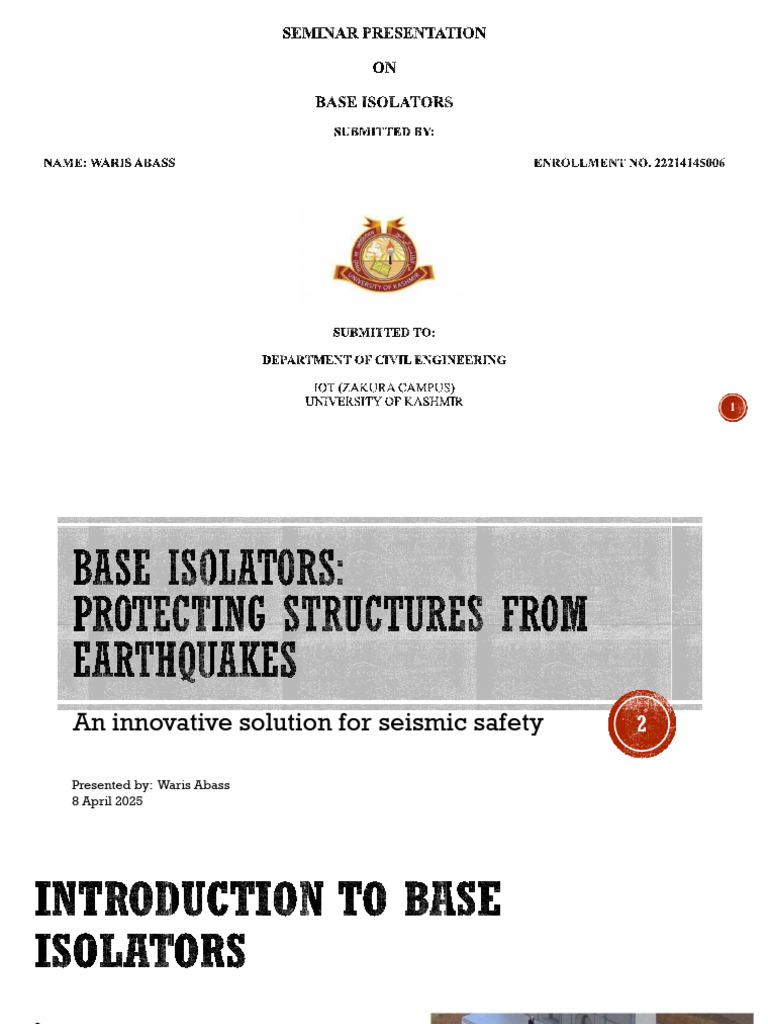 Base Isolators for Earthquake Safety | PDF | Earthquake Engineering