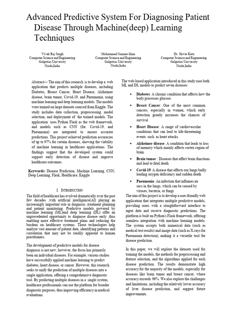 Disease Prediction Using Machine Learning | PDF | Machine Learning ...