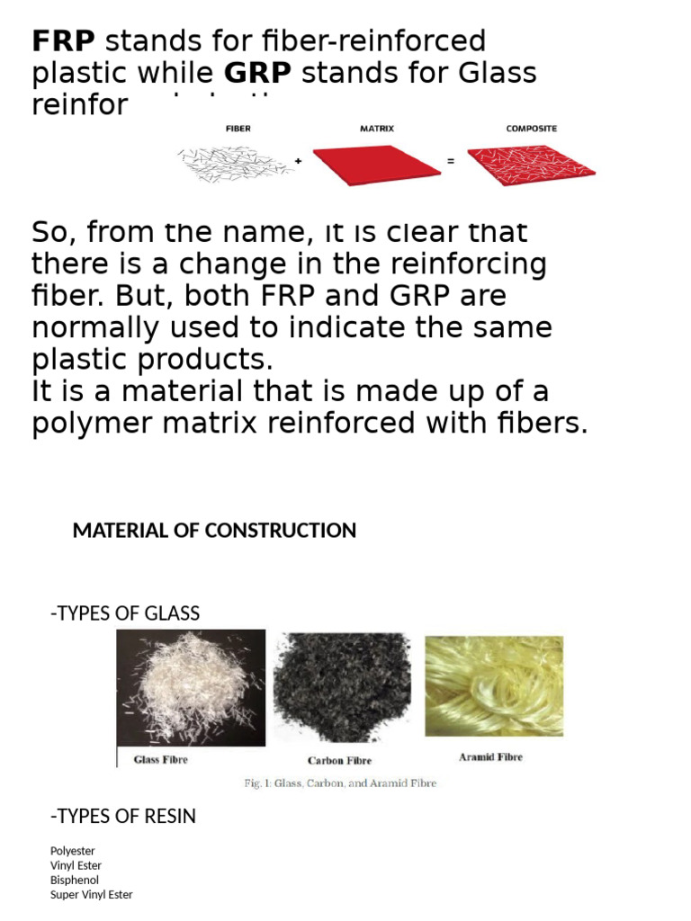 Understanding GRP and FRP Materials | PDF | Fibre Reinforced Plastic ...