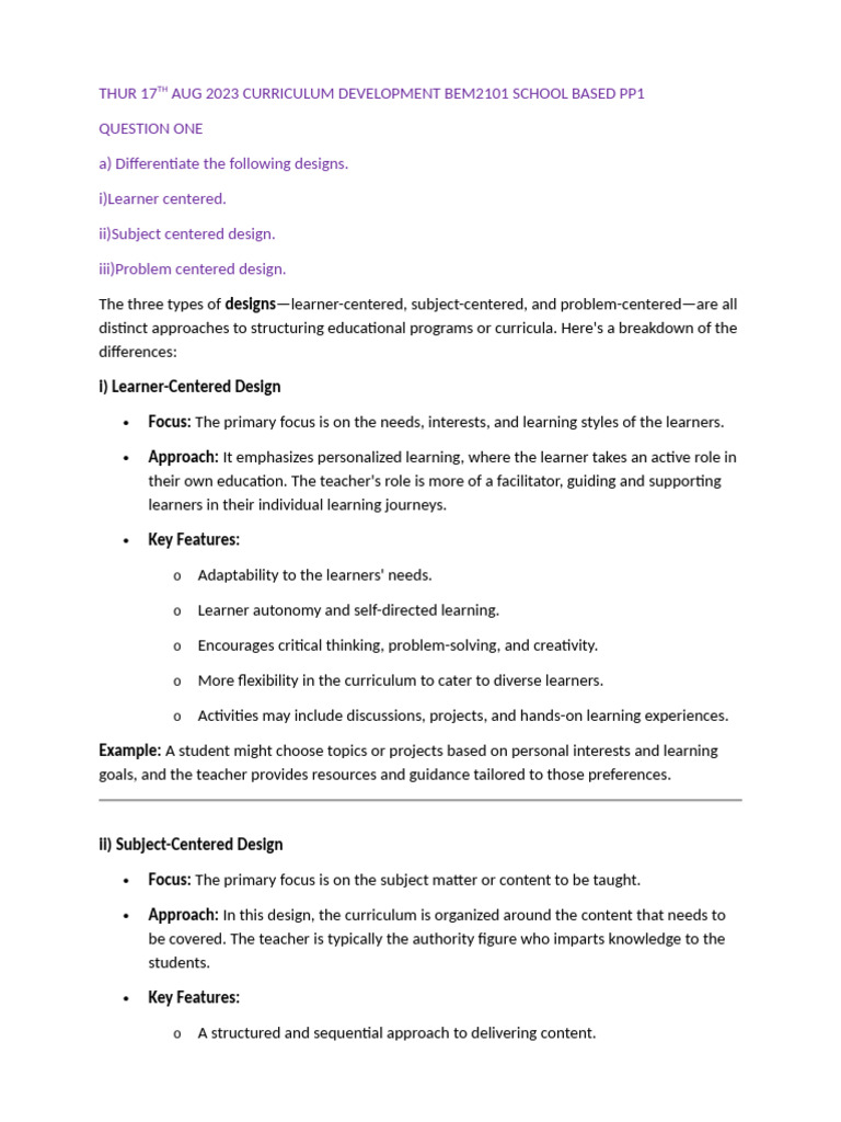 Curriculum Dev. Q&a | PDF | Educational Assessment | Curriculum