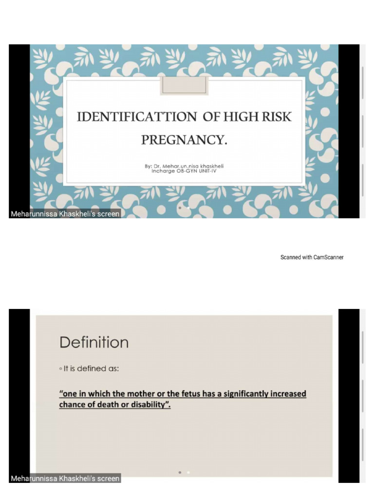High Risk Pregnancy OBSTETRICS | PDF