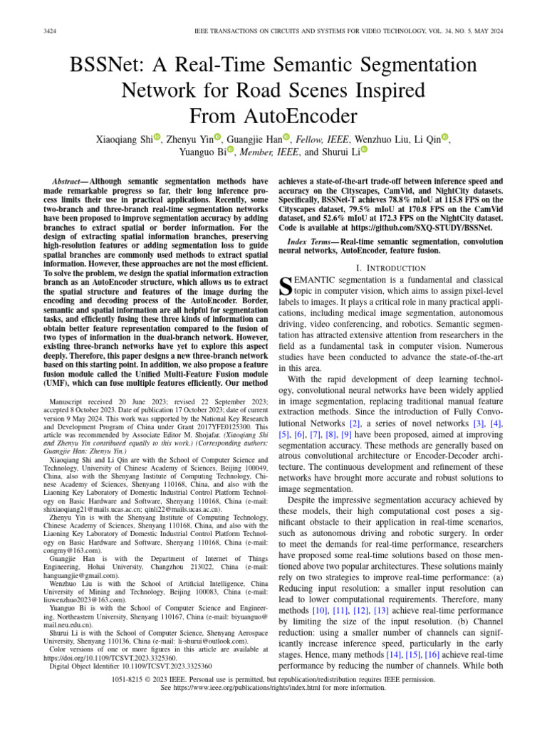 BSSNet: Real-Time Segmentation Network | PDF | Image Segmentation ...