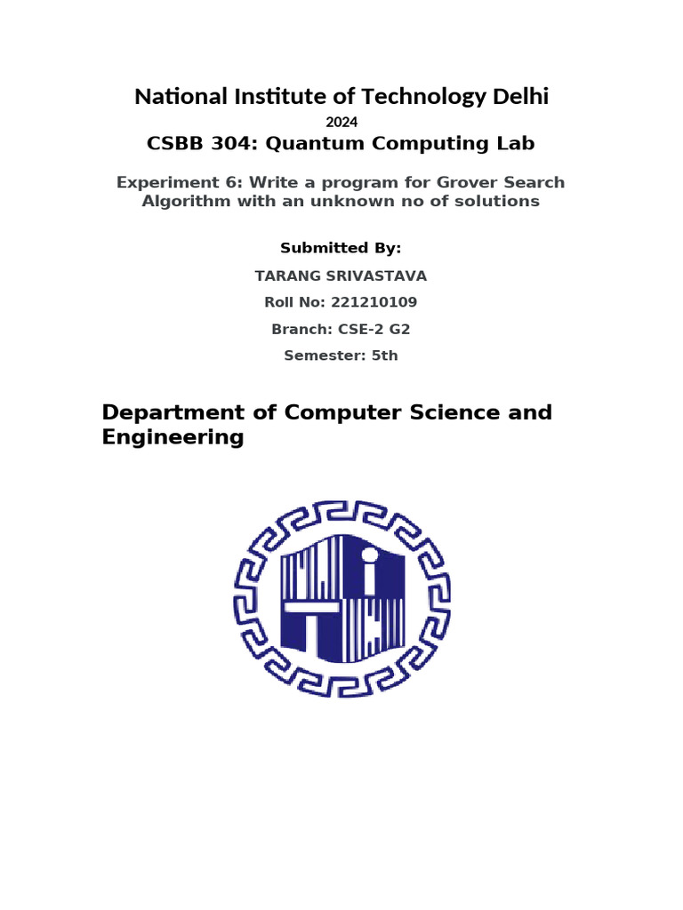 Grover's Algorithm in Quantum Computing | PDF | Quantum Computing ...