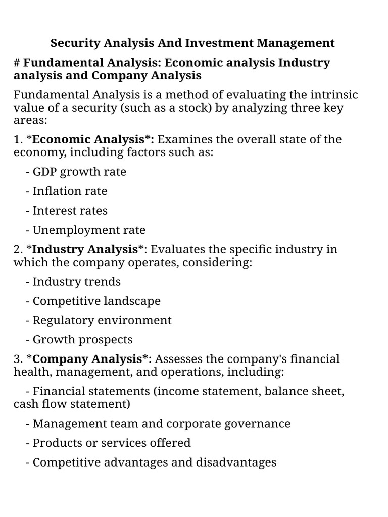 Security Analysis & Investment Strategies | PDF | Moving Average ...