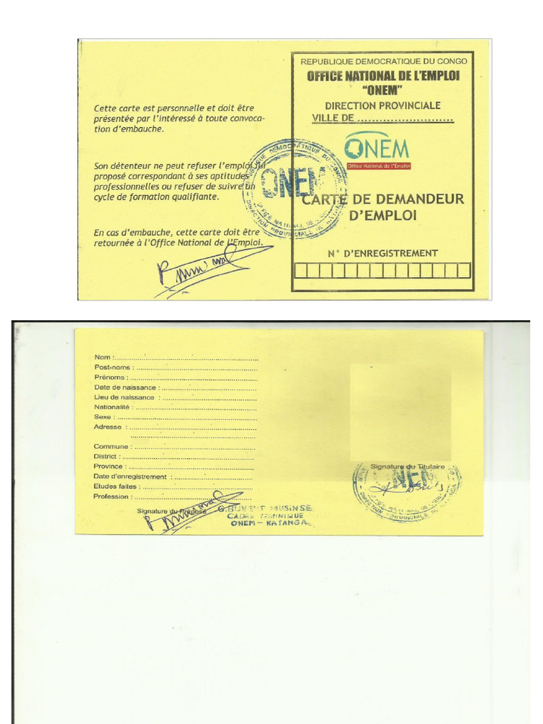 Carte Onem | PDF