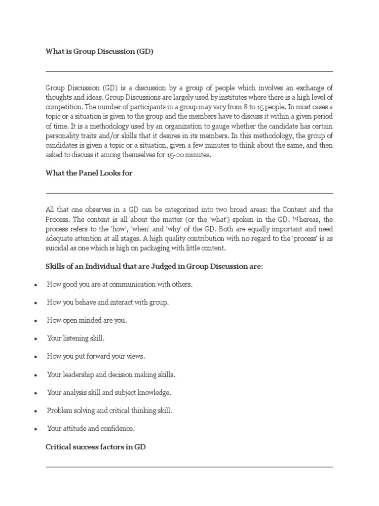 Effective Group Discussion Strategies | PDF | Thought | Knowledge